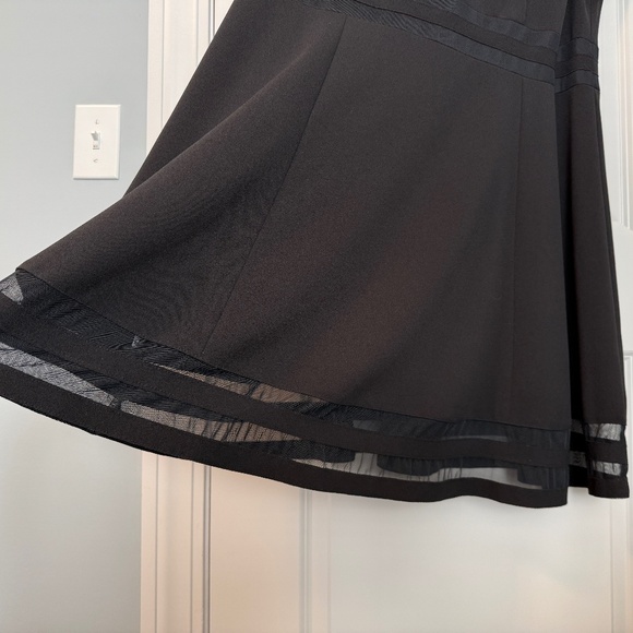 Calvin Klein Fit and Flare Size 20W Black Dress with Mesh Accents - Picture 5 of 8